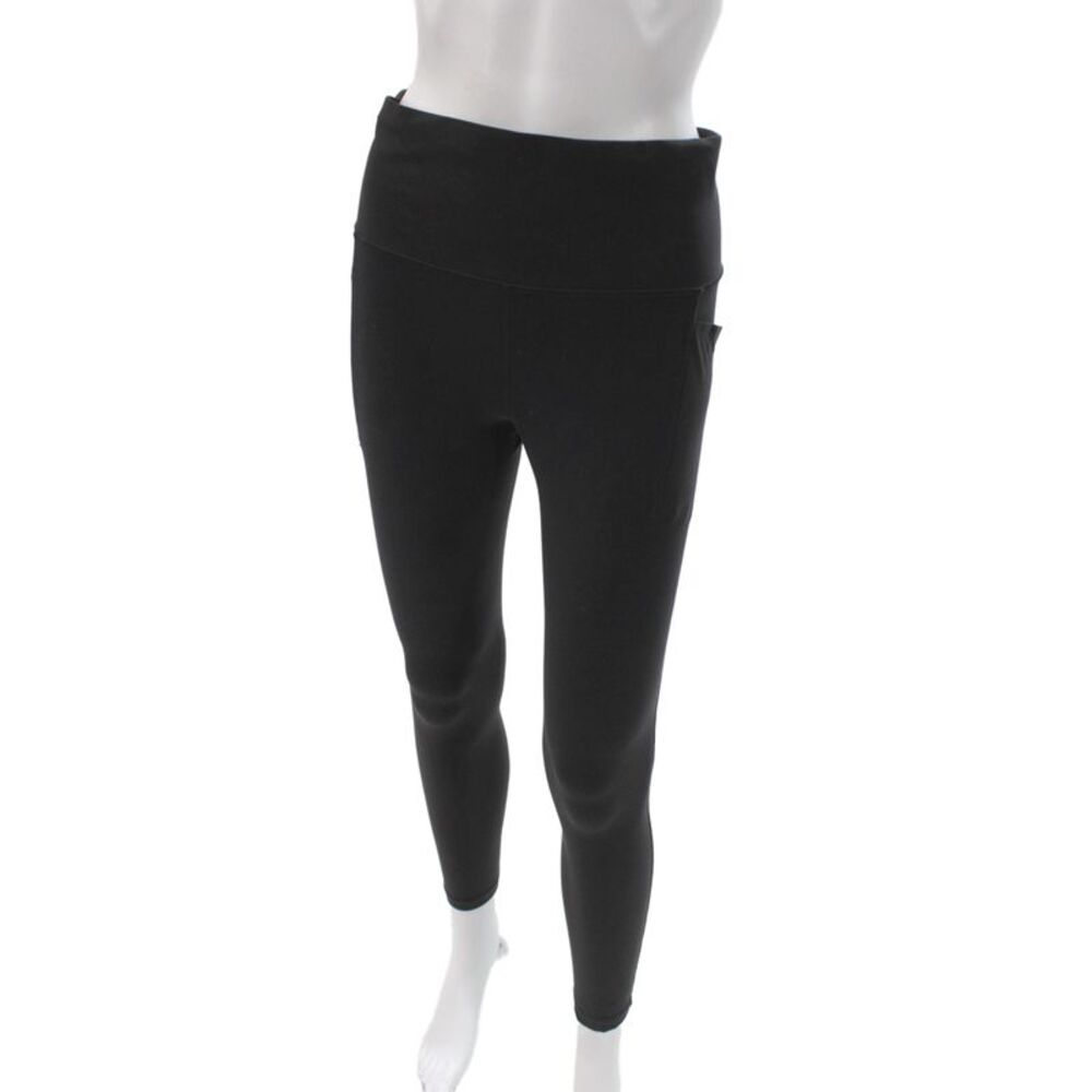 Athleta Women Ankle Leggings Black Athleisure Nylon Solid Size M